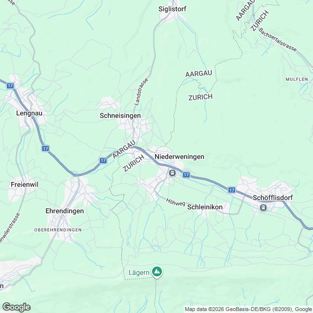 Ankündigung 3.5-Zimmer-Mietwohnung in Niederweningen - Karte