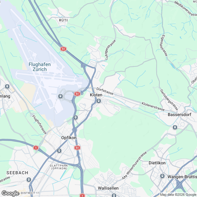 Mietwohnungen im Zentrum von Kloten – Bezug 2028 - Karte
