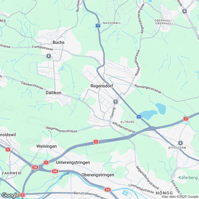 19 elegante Mietwohnungen ab Q2 2027 in Regensdorf - Karte