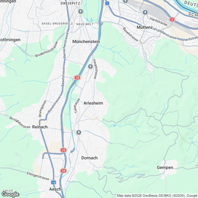 Neubau Eigentumswohnungen in Arlesheim BL - Karte