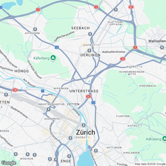 Moderne 3.5-Zimmer Wohnung in Zürich - Karte