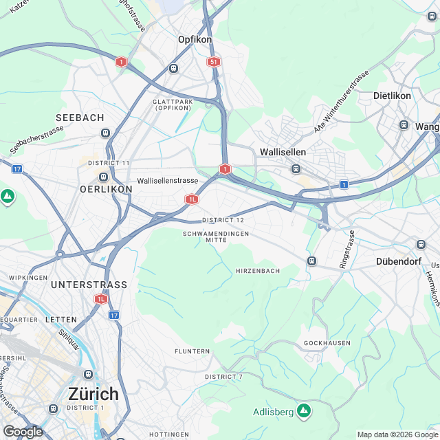 Attraktive 2-Zimmer Mietwohnung ab Herbst 2027 in Zürich - Karte