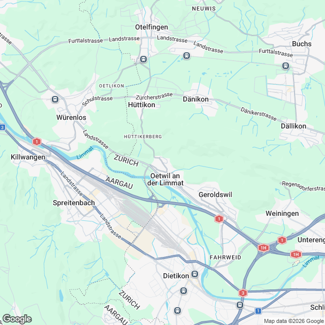 Hochwertige 4.5-Zimmer Wohnung in Oetwil an der Limmat - Karte