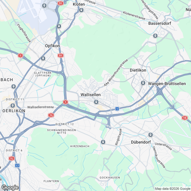 Attraktive Neubau Mietwohnungen in Wallisellen - Karte