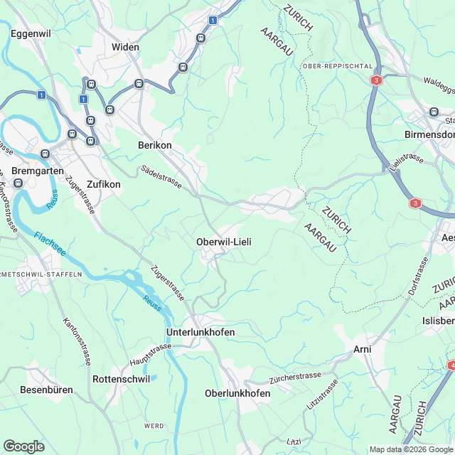 4,5 Zi Mietwohnung in Oberwil-Lieli - Karte