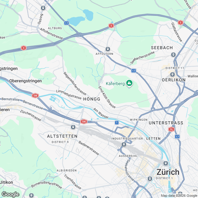 Grosszügige Eigentumswohnungen in Zürich-Höngg - Karte