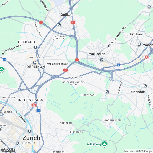 Erstvermietung Studio ab Herbst 2027 in Zürich-Schwamendingen - Karte