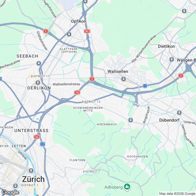 Coming soon: 2.5-Zimmer-Attikawohnung in Zürich-Schwamendingen - Karte