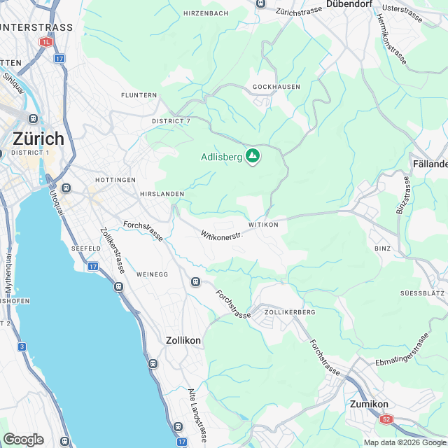 Coming soon: 4.5-Zimmer-Mietwohnung in Zürich-Witikon - Karte