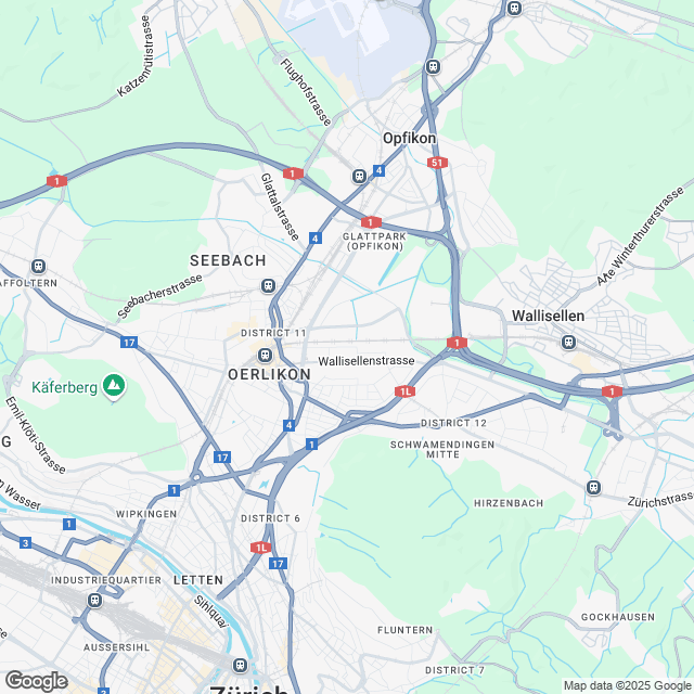 Ankündigung 3.5-Zimmer-Mietwohnung in Zürich-Oerlikon - Karte