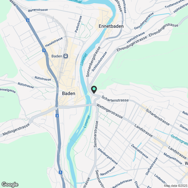 Wohnen am Fluss, mitten in Baden - Karte