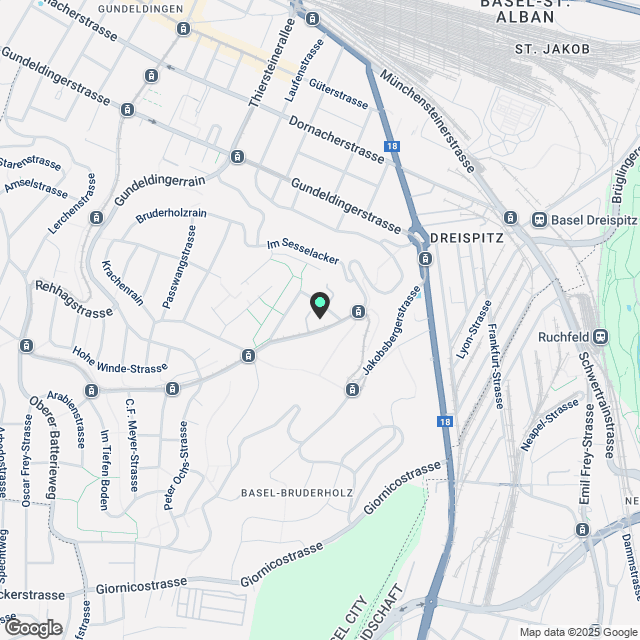 Erstvermietung - Ruhige und moderne 2.5-Zimmer-Gartenwohnung in Basel-Bruderholz - W2 - Karte