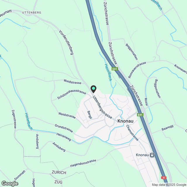 Exklusive 4.5-Zi Gartenwohnung in Knonau/ZH (nahe ÖV und mit Auto 8min von Stadt Zug entfernt) - Karte