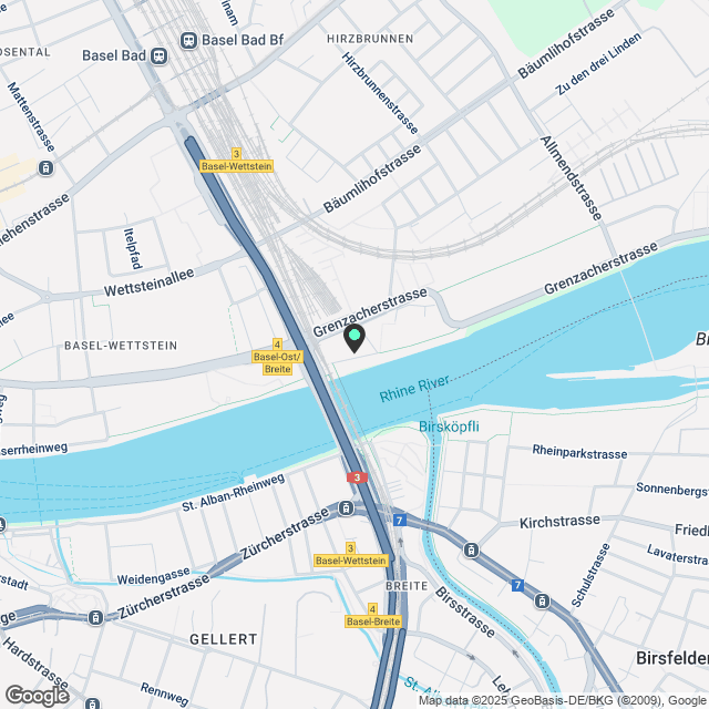 Exklusive 3-Zimmer-Riverside-Wohnung mit Balkon nahe Roche-Tower am Rhein - Karte