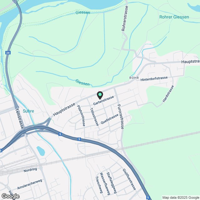 möblierte Wohnung inkl. Allem in Aarau/Rohr ab 1.10.2025 bzw.1.12.2025 zu vermieten - Karte