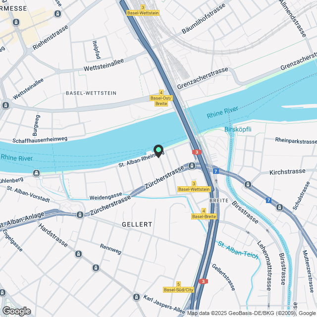 Neuwertige 3,5 Zimmer Eigentumswohnung an toller Lage direkt am Rhein - Karte