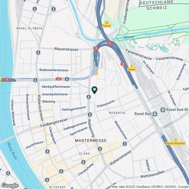 Helle 3.5-Zimmer-Wohnung in Basel – ruhige Lage mit schöner Aussicht & Garage - Karte