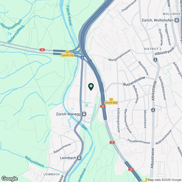 Manegghof - Erstvermietung im Süden von Zürich - Karte