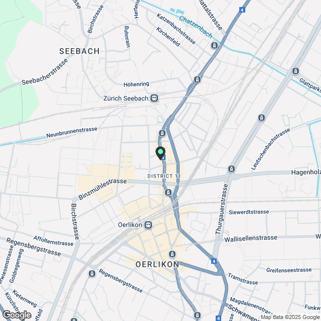 61 exklusive Mietwohnungen in Oerlikon - Karte