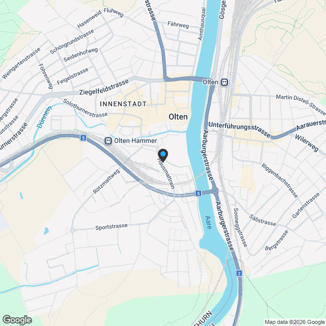 15 exklusive Eigentumswohnungen und 1 EFH in Olten - Karte