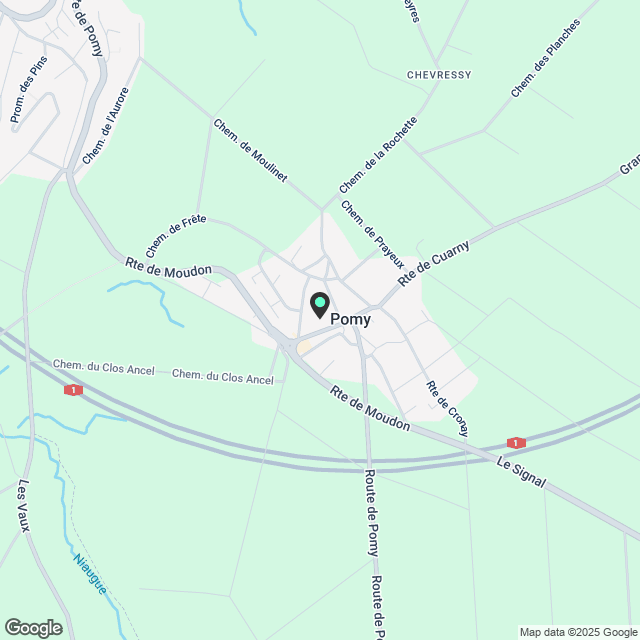 Zu vermieten in Pomy das letzte 3 1/2 Zimmer auf der 1. Etage mit 2 Balkonen - Karte