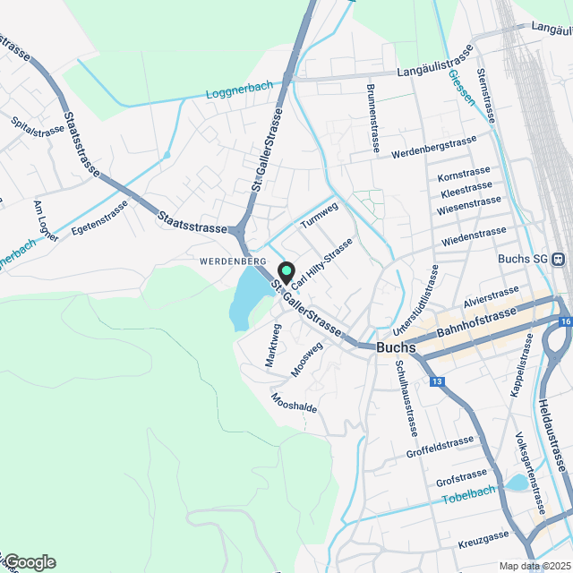 Exklusive Gartenwohnung am idyllischen Werdenbergersee zu vermieten - Karte