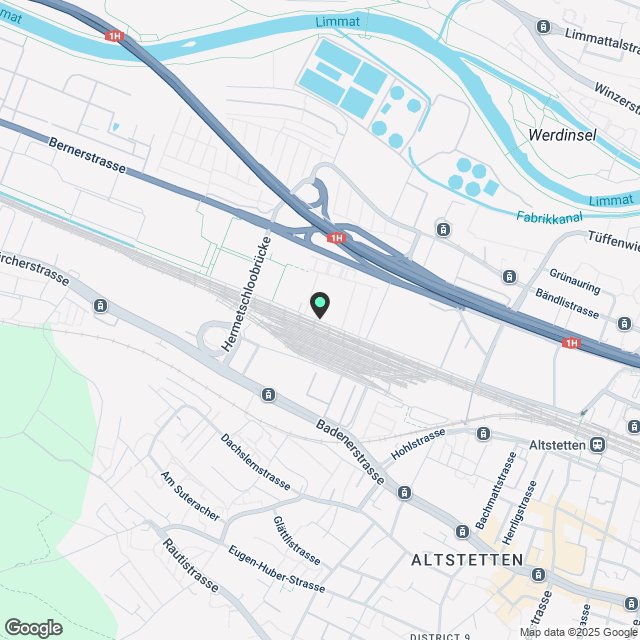 Befristete Möblierte 2.5-Zimmer-Wohnung in Zürich Altstetten - Karte