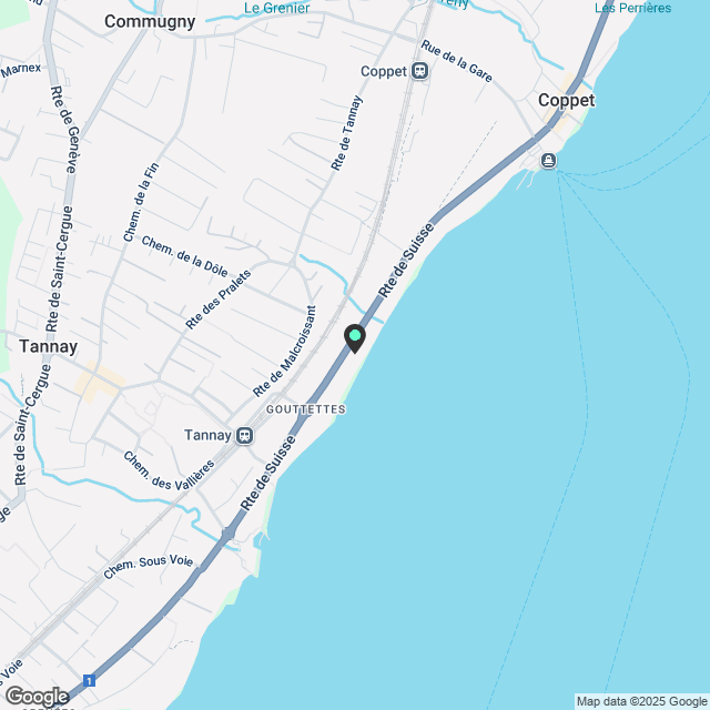 Neues 2.5-Zimmer-Duplex mit Terrasse am Seeufer in Tannay - Karte