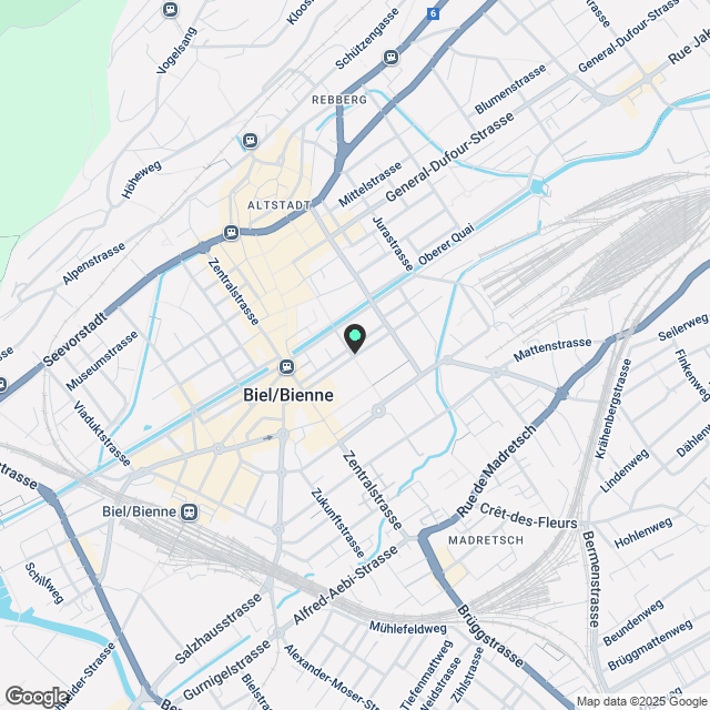 Neubau-Wohnung mit hohem Ausbaustandard an bester Lage im Zentrum von Biel (Esplanade) - Karte