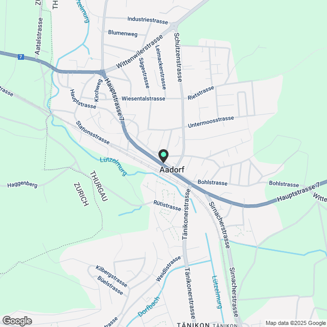 Neubauwohnungen in Aadorf Modernes Wohnen direkt beim Bahnhof - Karte