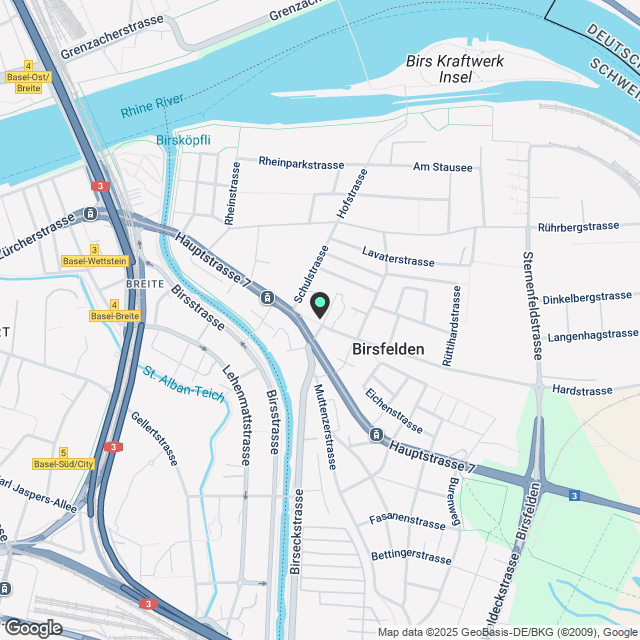 Helle Birsfelden, private Waschmaschine, by Blueground - Karte