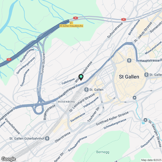 Moderne 2.5-Zimmer-Neubau-Wohnung in St. Gallen - Karte