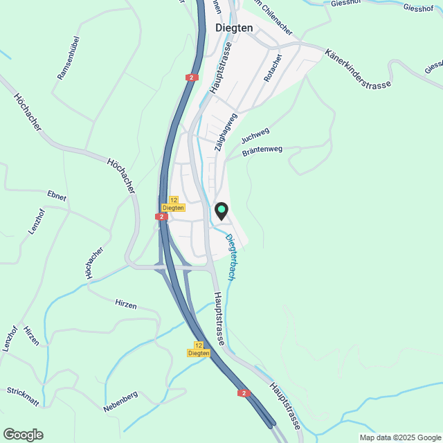 Moderne 2.5-Zimmer-Dachwohnung in Diegten zu vermieten - Karte