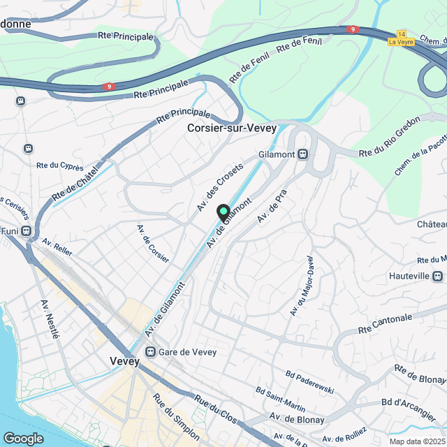 Moderne 2-Zimmer-Wohnung mit Balkon und Panoramablick auf den Mont Pèlerin und den See - Karte