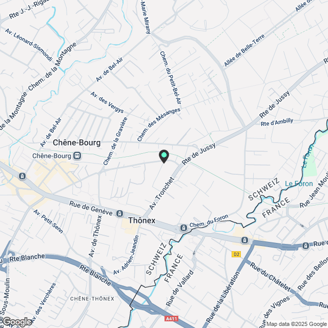 Moderne möbliertes Apartment mit eigenem Garten - Thônex - Karte