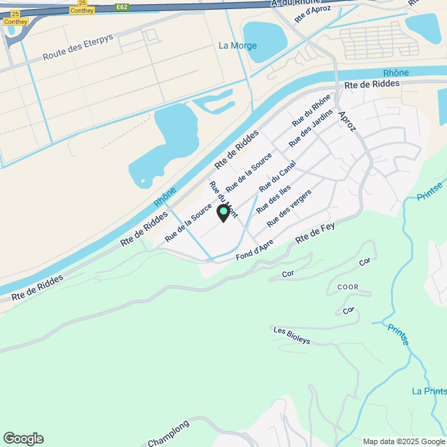 Zu vermieten - Neues Minergie-Appartement 2.5 Zimmer mit großem Balkon und Innengarage in Aproz (Residenz The Cube) - Karte