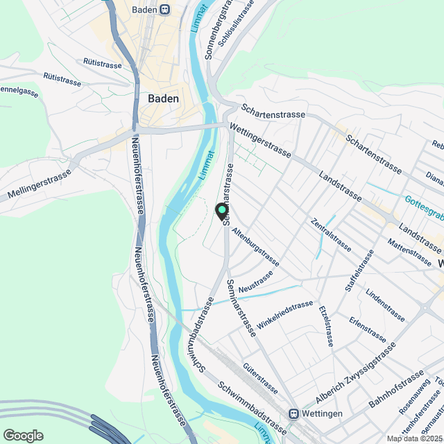 Stadthaus Baden - Neubau: Attraktive 4.5-Zimmer Gartenwohnung an bester Lage in Baden - Karte