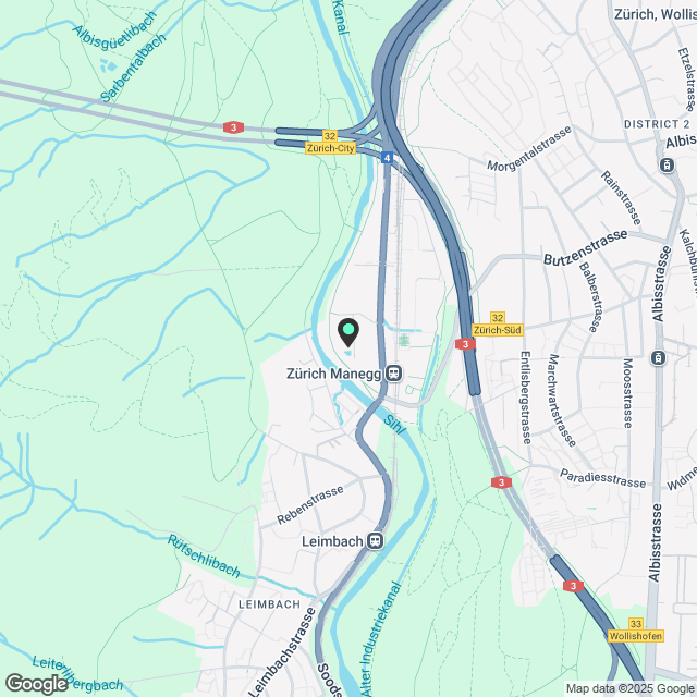 2.5-room apartment with balcony and river view Zurich Manegg (Sihllife) - Karte