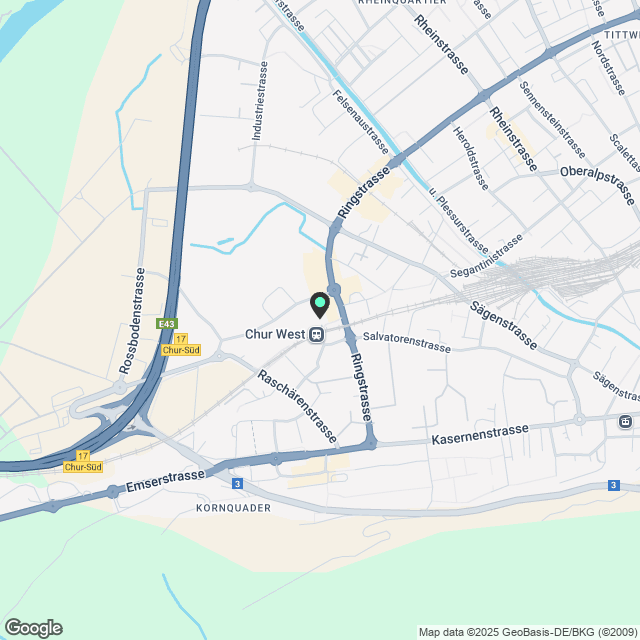 Moderne 4.5-Zimmer-Neubau-Wohnung mit Balkon in Chur - Karte