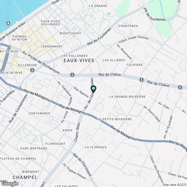 35 m² große Einkaufspassage zur Miete im Stadtteil Malagnou - Karte
