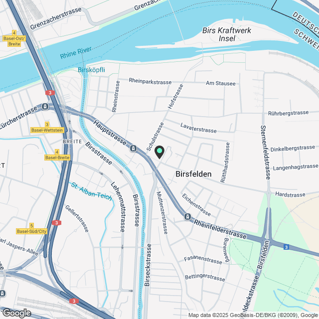 Helle Birsfelden, private Waschmaschine, by Blueground - Karte