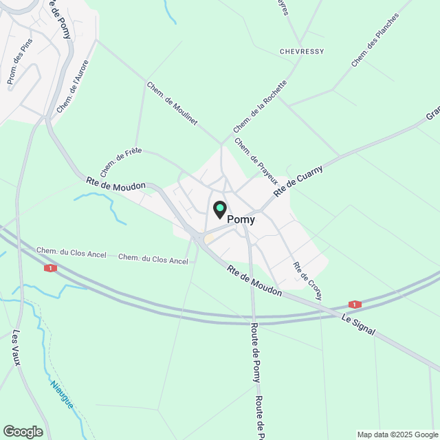 Zu vermieten in Pomy das letzte 3 1/2 Zimmer auf der 1. Etage mit 2 Balkonen - Karte