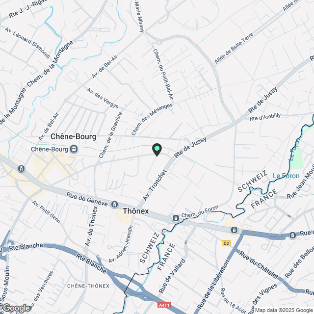 Moderne möbliertes Apartment mit eigenem Garten - Thônex - Karte