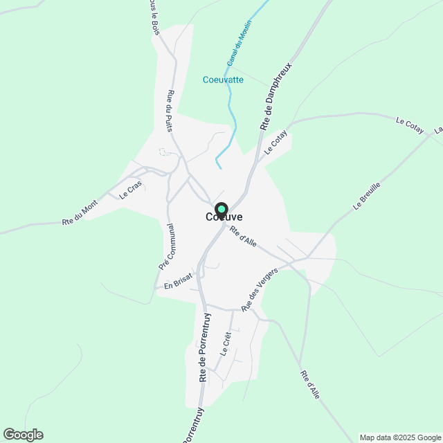 Schönes neues 3.5-Zimmer-Apartment mit großem Wohnzimmer in Coeuve - Karte