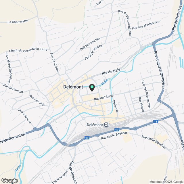 Magnifique appartement de 2.5 pièces au centre de Delémont - Karte