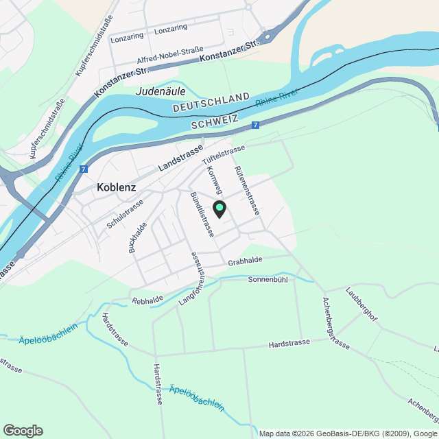 Moderne 6.5-Zimmer-Doppelfamilienhaus in Koblenz Dorf AG - Karte