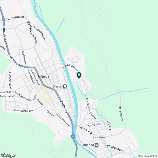 Charmantes 5.5-Zimmer-Reihenhaus an ruhiger - aber zentraler Lage in Ennenda - Karte