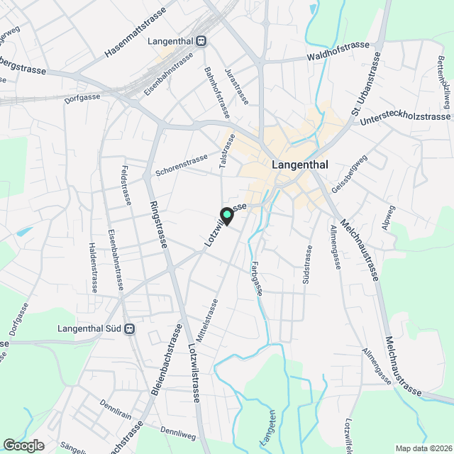 Moderne 3.5 Zimmerwohnung mitten in der Stadt und doch im Grünen - Karte