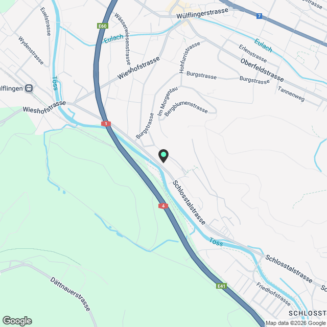 Moderne 2.5-Zimmer-Attika-Wohnung an der Töss, Winterthur - Karte