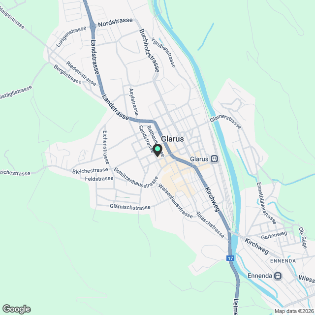 Moderne 3.5-Zimmer-Wohnung im Herzen von Glarus - Karte